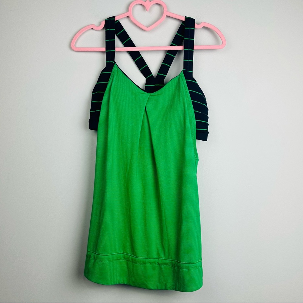 lululemon athletica Green and Blue Striped Tank Top Size 6